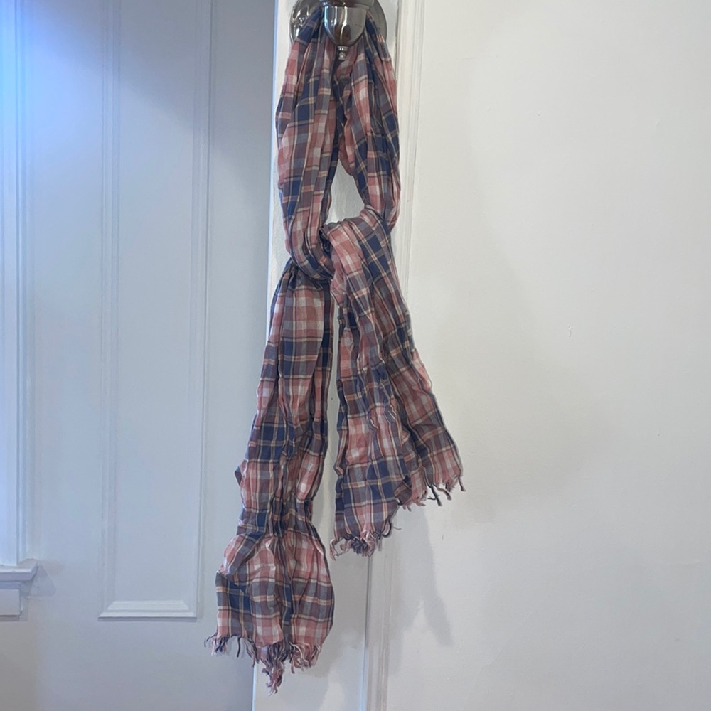 Jcrew blue and pink stripe cotton scarf